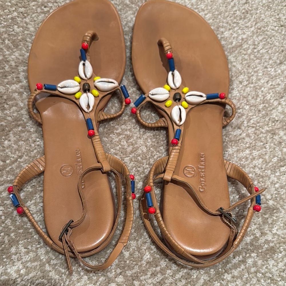 Cole Haan adorable beaded summer sandals size 11B